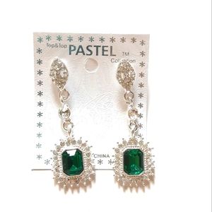 Pastel Collection Green Diamond Earrings